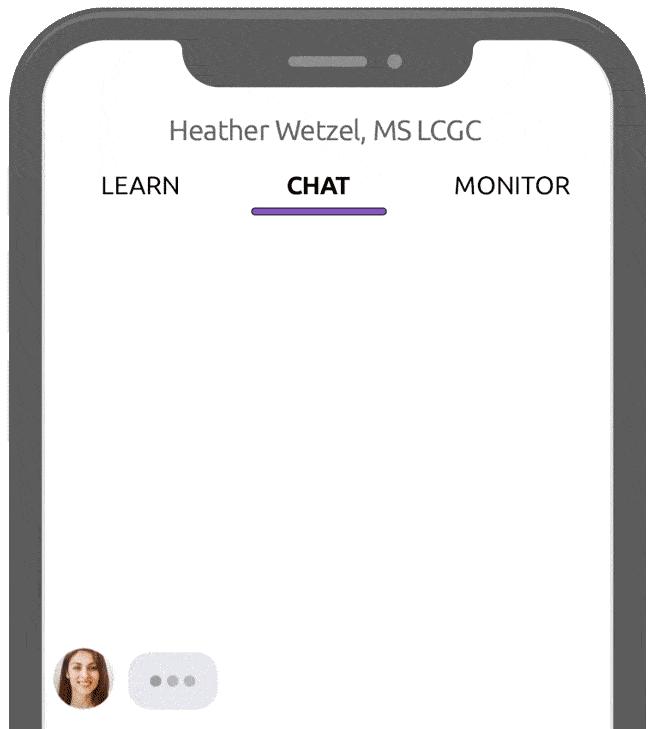 Animated banner introducing DNAvisit's genetic counseling chat